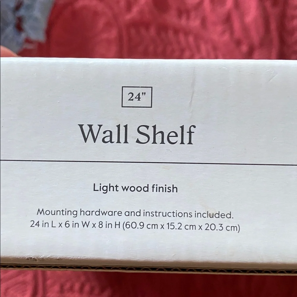 24”x6”Wood Shelf Hanging Wire Matte Black: Bracket Design, Mounting Hardware
